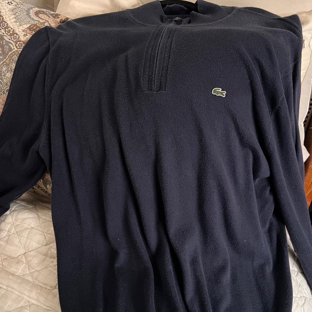 Lacoste Men's Dark Blue Zip-Up Sweater